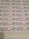 Custom Mailing Labels with Outline Hand (Lime)