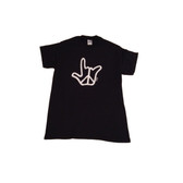 Sign Language "I LOVE YOU HAND WITH PEACE SYMBOL" ( White Print) YOUTH