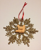 Snow Flakes Ornaments with Sign Hand " I LOVE YOU" ( Gold)