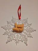Snow Flakes Ornaments with Sign Hand " I LOVE YOU" ( White)
