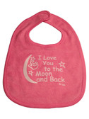 I LOVE YOU TO THE MOON AND BACK (PINK) BABY BIB