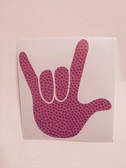 AUTO DECALS STICKER LARGE FULL HAND I LOVE YOU (BASKETBALL TEXTURE)