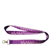 Sign Language A to Z LANYARD WITH KEY HOLDER: PURPLE W/ WHITE IMPRINT