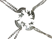 4 piece Necklace with Sign Language " I LOVE YOU" Coin