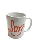 Mug Ceramic Sign Language " I LOVE YOU" Outline (Orange)