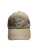 Sign Language  Hand  Outline"I LOVE YOU " CAP (KHAKI WITH WHITE THREAD)