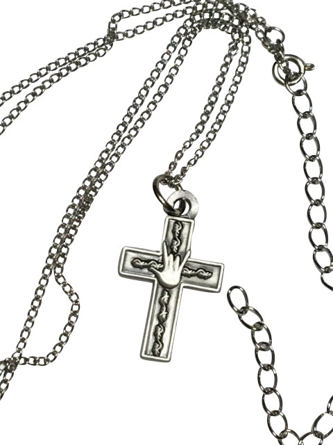 Cross store sign necklace