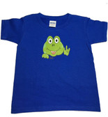 TODDLER SHIRT FROG WITH SIGN LANGUAGE HAND " I LOVE YOU" 