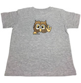 TODDLER SHIRT OWL WITH SIGN LANGUAGE HAND " I LOVE YOU"