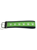 BLACK/LIME WITH SIGN LANGUAGE WHITE HAND RIBBON WEB KEYCHAIN