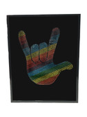 RAINBOW WITH SIGN LANGUAGE HAND " I LOVE YOU" PICTURE FRAME