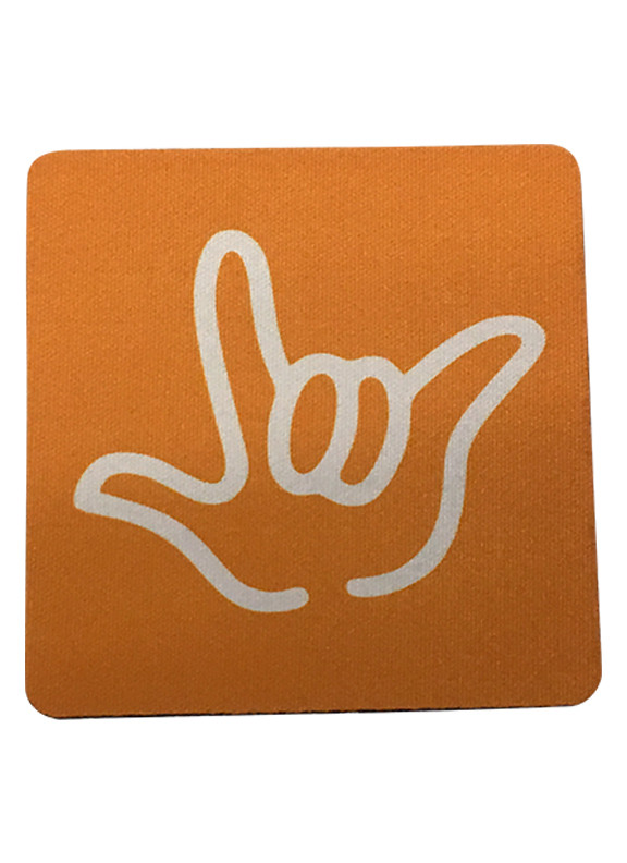 DRINK COASTER SQUARE PAD SIGN LANGUAGE OUTLINE HAND 