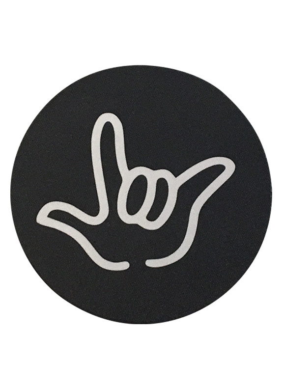 DRINK COASTER CIRCLE PAD SIGN LANGUAGE OUTLINE HAND 