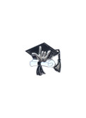 Graduation Cap Sign Language " I LOVE YOU" hand Pin ( Silver)  