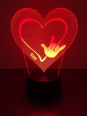 HEART WITH HAND " I LOVE YOU SIGN LANGUAGE " LED NIGHT LIGHT (AUTOMATICALLY COLOR CHANGING)