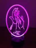 JESUS LOVE ME   "SIGN LANGUAGE " LED NIGHT LIGHT (AUTOMATICALLY COLOR CHANGING)