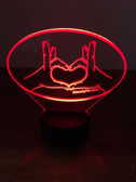 TWO SIGN I LOVE YOU WITH HEART "SIGN LANGUAGE " LED NIGHT LIGHT (AUTOMATICALLY COLOR CHANGING)