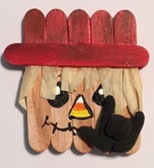 SCARECROW WOOD STICK SIGN HAND I LOVE YOU MAGNET