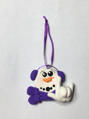 SNOWMAN CHRISTMAS ORNAMENTS SIGN HAND " I LOVE YOU " (VERY LIGHT WEIGHT ) (PURPLE)