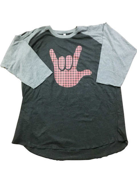 I Love You Hands Red Adult T-Shirt