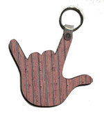 I LOVE YOU HAND SHAPE KEYCHAIN (RED RUSTIC)