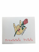 THANK YOU Greeting Card   " Rose I LOVE YOU with words  Finger Spell "