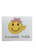  THANK YOU Greeting Card   " Smiley Girl with words  Finger Spell "