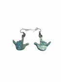 Sign Language Full hands " I LOVE YOU" Earrings  (Baby Blue)