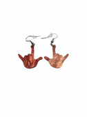 Sign Language Full hands " I LOVE YOU" Earrings  (Pink)
