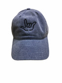 Sign Language  Hand  Outline"I LOVE YOU " CAP (DARK DEMIN WITH BLACK THREAD)