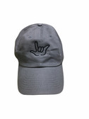 Sign Language  Hand  Outline"I LOVE YOU " CAP (SKY BLUE WITH BLACK THREAD)
