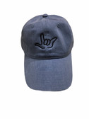 Sign Language  Hand  Outline"I LOVE YOU " CAP (JEAN DEMIN WITH BLACK THREAD)