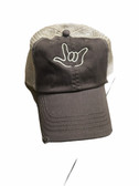 Sign Language  Hand  Outline"I LOVE YOU " CAP (BROWN WITH KHAKI THREAD)