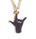 Small I LOVE YOU Pendant with chain (shinny gold)