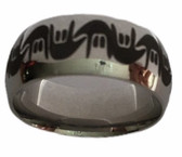 SIGN LANGUAGE " I LOVE YOU" HANDS RING BAND (SILVER & BLACK)