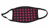SIGN LANGUAGE " I LOVE YOU" HAND  FACE MASK ( HOT PINK WITH BLACK)