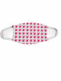 SIGN LANGUAGE " I LOVE YOU" HAND  FACE MASK ( HOT PINK AND WHITE)