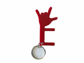 NO TOUCH KEYCHAIN TOOL WITH SIGN LANGUAGE (RED)