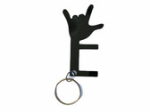 NO TOUCH KEYCHAIN TOOL WITH SIGN LANGUAGE (BLACK)