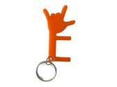 NO TOUCH KEYCHAIN TOOL WITH SIGN LANGUAGE (ORANGE)