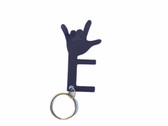 NO TOUCH KEYCHAIN TOOL WITH SIGN LANGUAGE (PURPLE)