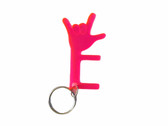 NO TOUCH KEYCHAIN TOOL WITH SIGN LANGUAGE (NEON PINK)