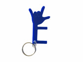 NO TOUCH KEYCHAIN TOOL WITH SIGN LANGUAGE (BLUE)