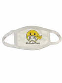 SIGN LANGUAGE " I LOVE YOU" HAND  FACE MASK (SMILEY BOY WITH MASK YELLOW) WHITE TRIM