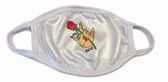 SIGN LANGUAGE " I LOVE YOU" HAND  FACE MASK ( ROSE WITH HAND) WHITE TRIM  