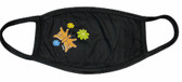 SIGN LANGUAGE " I LOVE YOU" HAND FACE MASK ( BUTTERFLY HANDS) WITH BLACK EAR LOOP)  ( ORANGE BUTTERFLY)