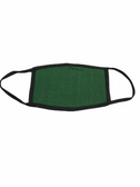 FACE MASK BLANK GREEN (BLACK TRIM) 100 % COTTON WITH POCKET INSERT
