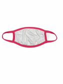 FACE MASK BLANK WHITE (HOT PINK PINK TRIM) 100 % POLY SUBLIMATION