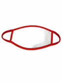 FACE MASK BLANK WHITE (RED TRIM) 100 % POLY SUBLIMATION