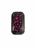 SIGN LANGUAGE HAND " I LOVE YOU" FOLDABLE MOBILE HOLDER RING RETRACTABLE TURN 360 ( PINK HANDS/ BLACK BACKGROUND WITH BLACK STAND)